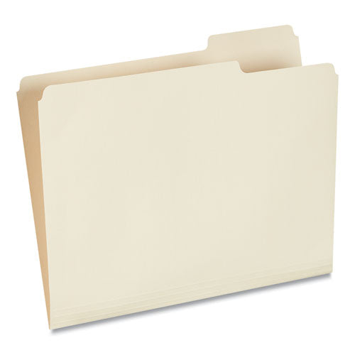 Image of Universal® Top Tab File Folders, 1/3-Cut Tabs: Right Position, Letter Size, 0.75" Expansion, Manila, 100/Box