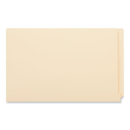 Image of Universal® Reinforced End Tab Fastener Folders, 0.75" Expansion, 2 Fasteners, Legal Size, Manila Exterior, 50/Box