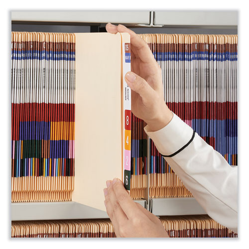 Image of Universal® Deluxe Reinforced End Tab Folders, 9" High Front, Straight Tabs, Letter Size, 0.75" Expansion, Manila, 100/Box