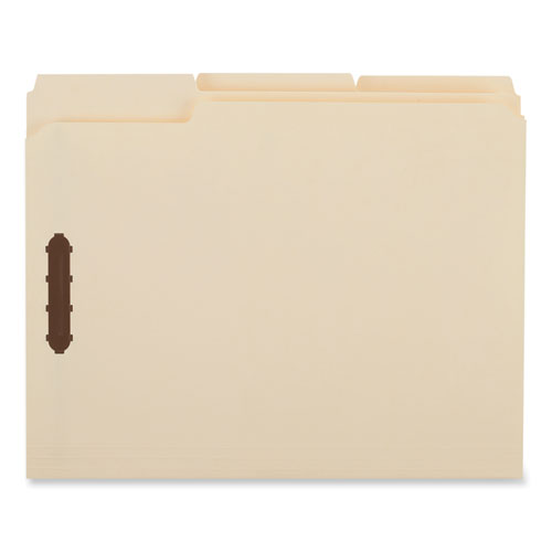 Image of Universal® Deluxe Reinforced Top Tab Fastener Folders, 0.75" Expansion, 2 Fasteners, Letter Size, Manila Exterior, 50/Box
