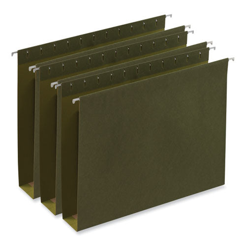 Image of Universal® Box Bottom Hanging File Folders, 2" Capacity, Letter Size, 1/5-Cut Tabs, Standard Green, 25/Box