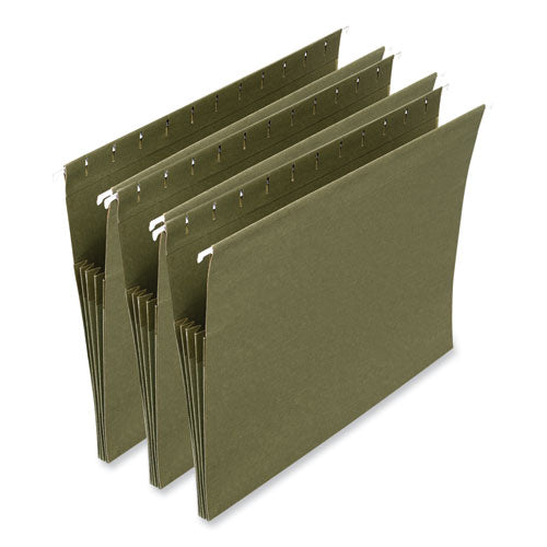 Image of Universal® Hanging Box Bottom File Pockets, 1 Section, 3.5" Capacity, Letter Size, Standard Green, 10/Box
