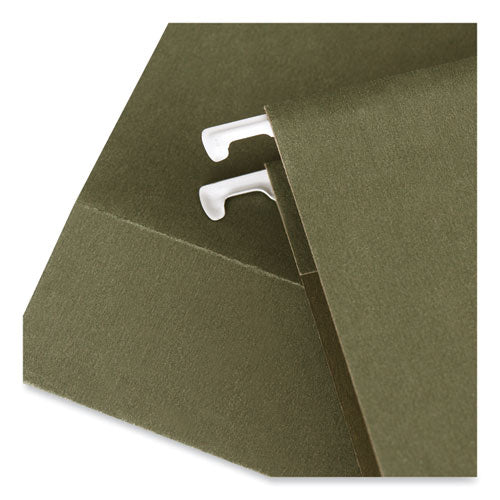 Image of Universal® Hanging Box Bottom File Pockets, 1 Section, 3.5" Capacity, Letter Size, Standard Green, 10/Box