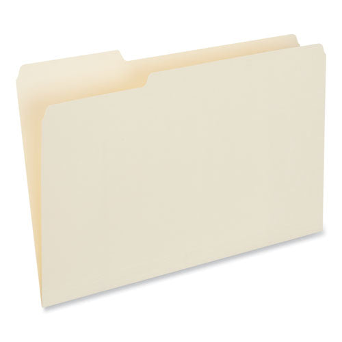 Image of Universal® Top Tab File Folders, 1/3-Cut Tabs: Left Position, Legal Size, 0.75" Expansion, Manila, 100/Box