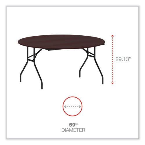 Image of Alera® Round Wood Folding Table, 59" Diameter x 29.13h, Mahogany