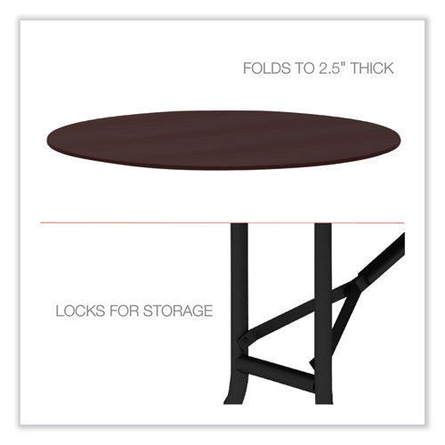 Image of Alera® Round Wood Folding Table, 59" Diameter x 29.13h, Mahogany