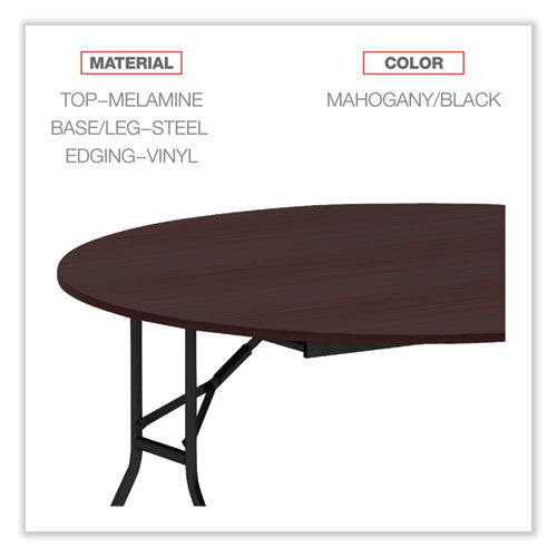 Image of Alera® Round Wood Folding Table, 59" Diameter x 29.13h, Mahogany