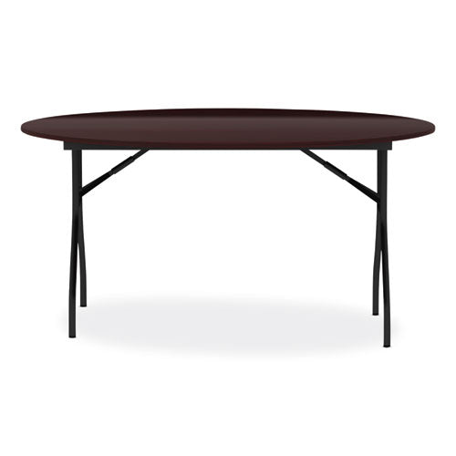 Image of Alera® Round Wood Folding Table, 59" Diameter x 29.13h, Mahogany