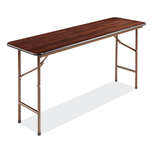 Image of Alera® Wood Folding Table, Rectangular, 59.88w X 17.75d X 29.13h, Mahogany
