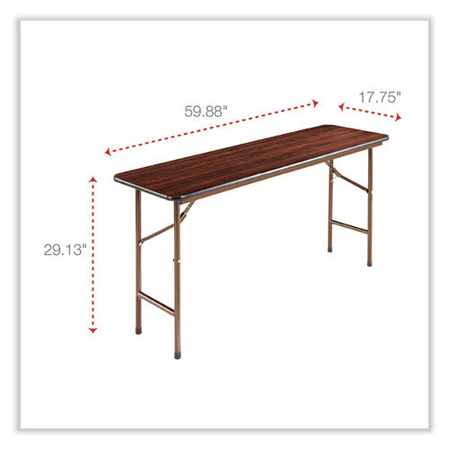 Image of Alera® Wood Folding Table, Rectangular, 59.88w X 17.75d X 29.13h, Mahogany