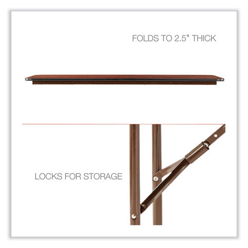 Image of Alera® Wood Folding Table, Rectangular, 59.88w X 17.75d X 29.13h, Mahogany