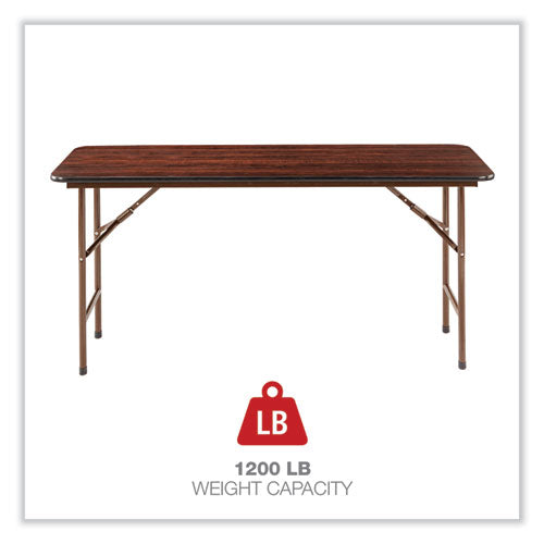 Image of Alera® Wood Folding Table, Rectangular, 59.88w X 17.75d X 29.13h, Mahogany
