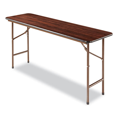 Image of Alera® Wood Folding Table, Rectangular, 59.88w X 17.75d X 29.13h, Mahogany