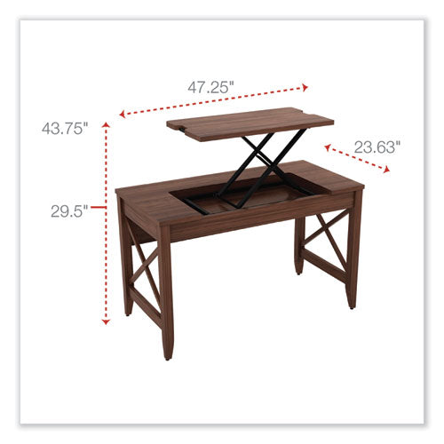 Image of Alera® Sit-To-Stand Table Desk, 47.25" X 23.63" X 29.5" To 43.75", Modern Walnut
