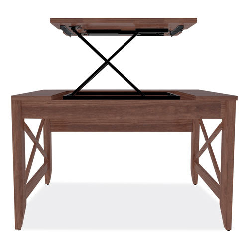Image of Alera® Sit-To-Stand Table Desk, 47.25" X 23.63" X 29.5" To 43.75", Modern Walnut
