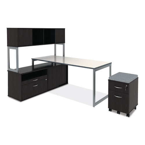 Image of Alera® Alera Open Office Desk Series Low File Cabinet Credenza, 2-Drawer: Pencil/file,legal/letter,1 Shelf,espresso,29.5x19.13x22.88