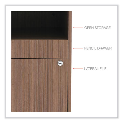 Image of Alera® Alera Open Office Desk Series Low File Cabinet Credenza, 2-Drawer: Pencil/file, Legal/letter, 1 Shelf,walnut,29.5x19.13x22.88