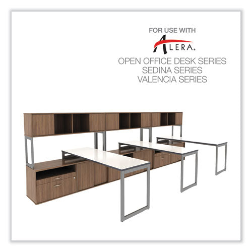 Image of Alera® Alera Open Office Desk Series Low File Cabinet Credenza, 2-Drawer: Pencil/file, Legal/letter, 1 Shelf,walnut,29.5x19.13x22.88