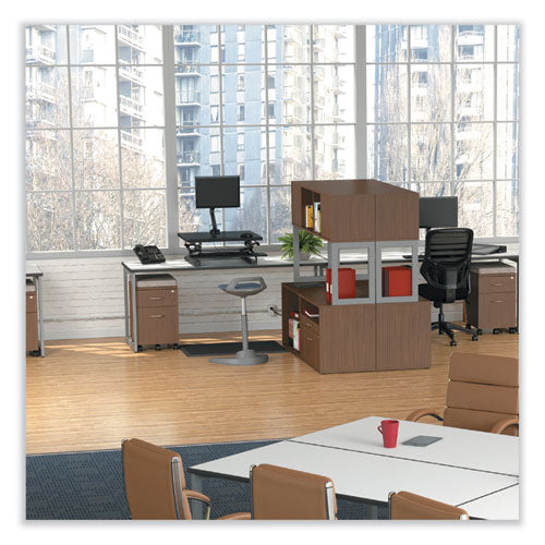 Image of Alera® Alera Open Office Desk Series Low File Cabinet Credenza, 2-Drawer: Pencil/file, Legal/letter, 1 Shelf,walnut,29.5x19.13x22.88