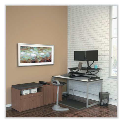 Image of Alera® Alera Open Office Desk Series Low File Cabinet Credenza, 2-Drawer: Pencil/file, Legal/letter, 1 Shelf,walnut,29.5x19.13x22.88