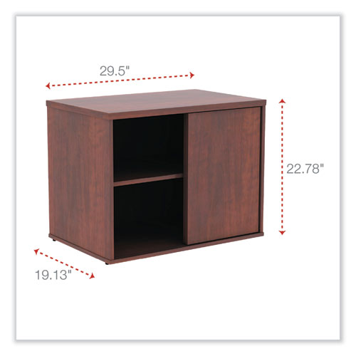 Image of Alera® Alera Open Office Desk Series Low Storage Cabinet Credenza, Woodgrain Laminate, 29.5w x 19.13d x 22.78h, Medium Cherry
