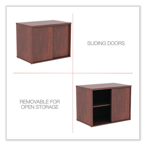 Image of Alera® Alera Open Office Desk Series Low Storage Cabinet Credenza, Woodgrain Laminate, 29.5w x 19.13d x 22.78h, Medium Cherry
