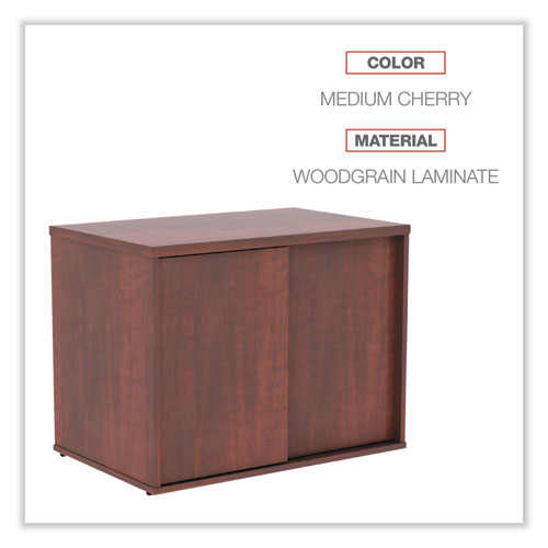 Image of Alera® Alera Open Office Desk Series Low Storage Cabinet Credenza, Woodgrain Laminate, 29.5w x 19.13d x 22.78h, Medium Cherry