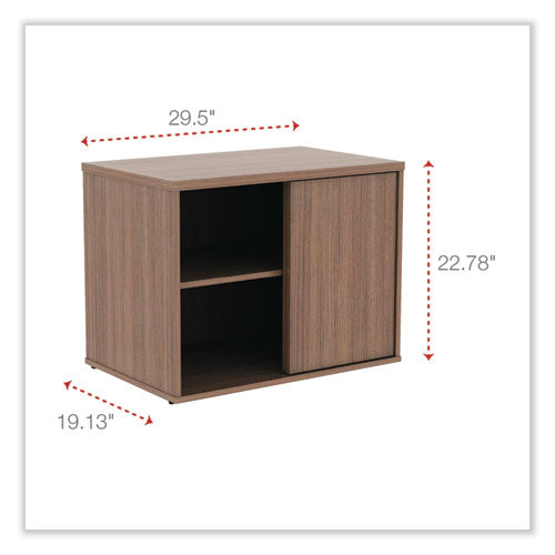Image of Alera® Alera Open Office Desk Series Low Storage Cabinet Credenza, Woodgrain Laminate, 29.5w x 19.13d x 22.78h, Modern Walnut