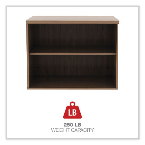 Image of Alera® Alera Open Office Desk Series Low Storage Cabinet Credenza, Woodgrain Laminate, 29.5w x 19.13d x 22.78h, Modern Walnut