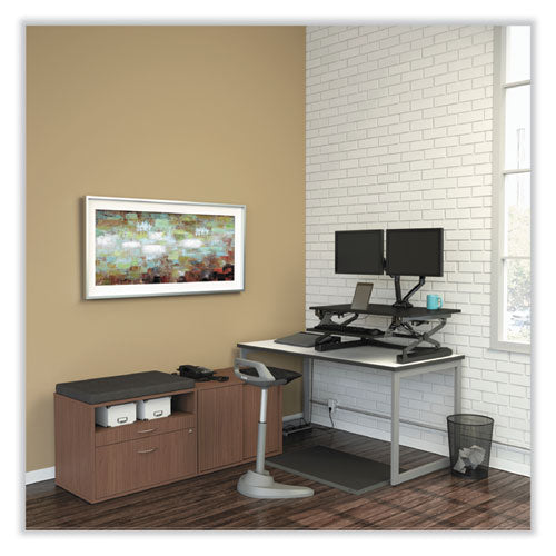 Image of Alera® Alera Open Office Desk Series Low Storage Cabinet Credenza, Woodgrain Laminate, 29.5w x 19.13d x 22.78h, Modern Walnut