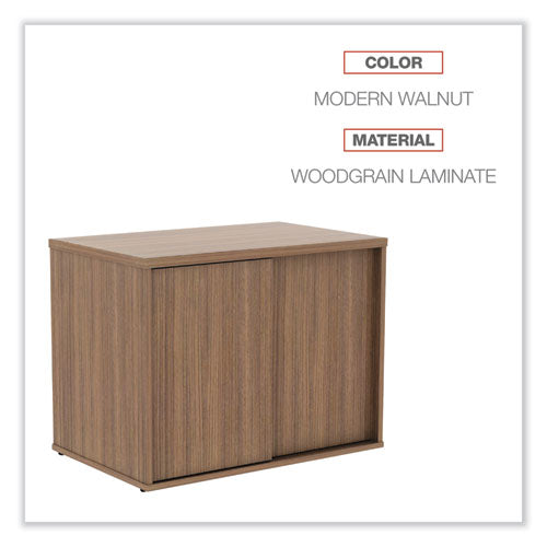 Image of Alera® Alera Open Office Desk Series Low Storage Cabinet Credenza, Woodgrain Laminate, 29.5w x 19.13d x 22.78h, Modern Walnut