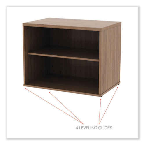 Image of Alera® Alera Open Office Desk Series Low Storage Cabinet Credenza, Woodgrain Laminate, 29.5w x 19.13d x 22.78h, Modern Walnut