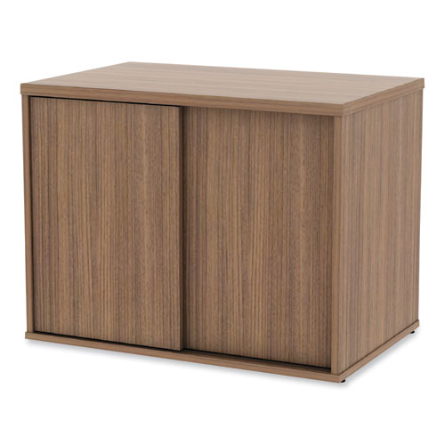 Image of Alera® Alera Open Office Desk Series Low Storage Cabinet Credenza, Woodgrain Laminate, 29.5w x 19.13d x 22.78h, Modern Walnut