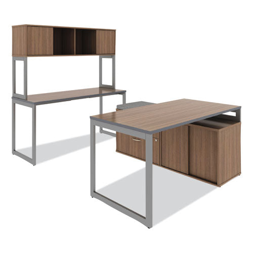 Image of Alera® Alera Open Office Desk Series Low Storage Cabinet Credenza, Woodgrain Laminate, 29.5w x 19.13d x 22.78h, Modern Walnut