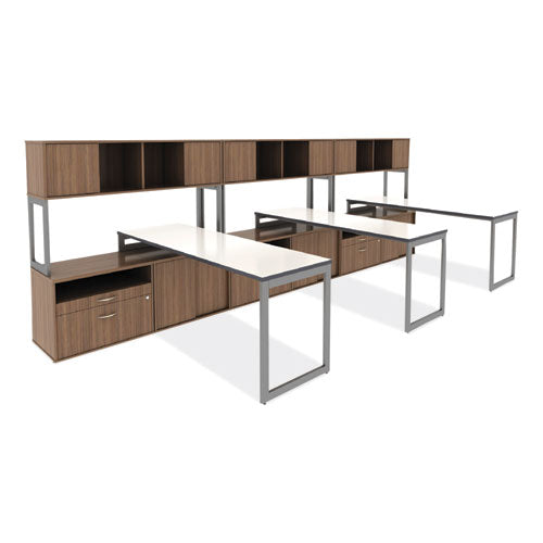 Image of Alera® Alera Open Office Desk Series Low Storage Cabinet Credenza, Woodgrain Laminate, 29.5w x 19.13d x 22.78h, Modern Walnut
