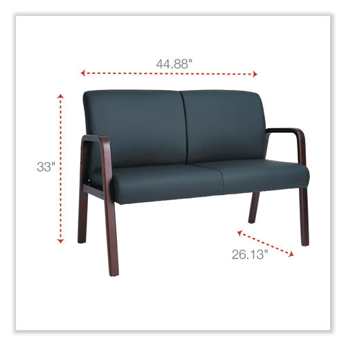 Image of Alera® Alera Reception Lounge WL Series Loveseat, 44.88" x 26.13" x 33", Black