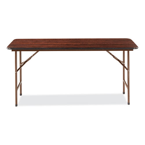 Image of Alera® Wood Folding Table, Rectangular, 59.88w X 17.75d X 29.13h, Mahogany