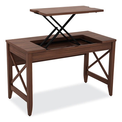 Image of Alera® Sit-To-Stand Table Desk, 47.25" X 23.63" X 29.5" To 43.75", Modern Walnut