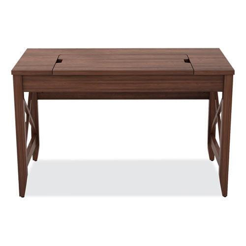 Image of Alera® Sit-To-Stand Table Desk, 47.25" X 23.63" X 29.5" To 43.75", Modern Walnut