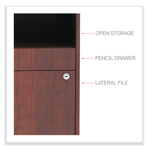 Image of Alera® Alera Open Office Desk Series Low File Cabinet Credenza, 2-Drawer: Pencil/file, Legal/letter, 1 Shelf,cherry,29.5x19.13x22.88