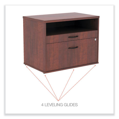 Image of Alera® Alera Open Office Desk Series Low File Cabinet Credenza, 2-Drawer: Pencil/file, Legal/letter, 1 Shelf,cherry,29.5x19.13x22.88