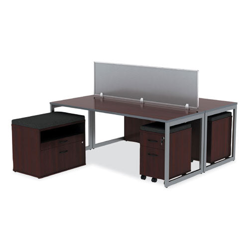 Image of Alera® Alera Open Office Desk Series Low File Cabinet Credenza, 2-Drawer: Pencil/file,legal/letter,1 Shelf,mahogany,29.5x19.13x22.88
