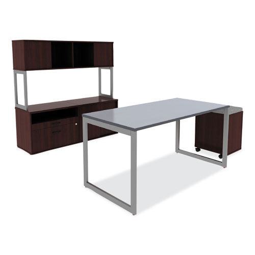 Image of Alera® Alera Open Office Desk Series Low File Cabinet Credenza, 2-Drawer: Pencil/file,legal/letter,1 Shelf,mahogany,29.5x19.13x22.88