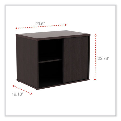 Image of Alera® Alera Open Office Desk Series Low Storage Cabinet Credenza, Woodgrain Laminate, 29.5w x 19.13d x 22.78h, Espresso