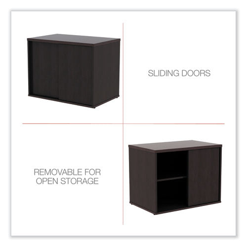 Image of Alera® Alera Open Office Desk Series Low Storage Cabinet Credenza, Woodgrain Laminate, 29.5w x 19.13d x 22.78h, Espresso