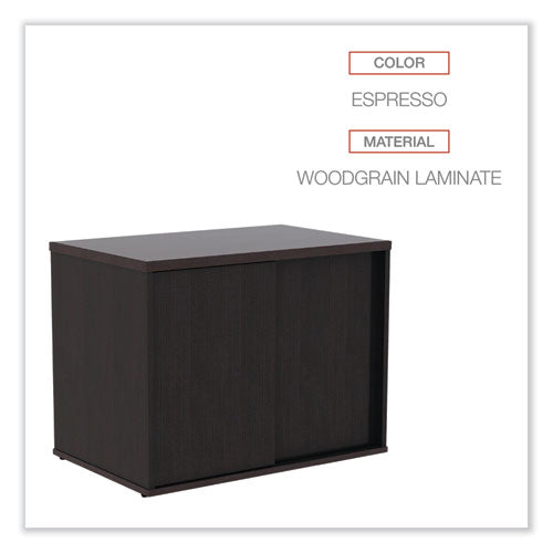 Image of Alera® Alera Open Office Desk Series Low Storage Cabinet Credenza, Woodgrain Laminate, 29.5w x 19.13d x 22.78h, Espresso