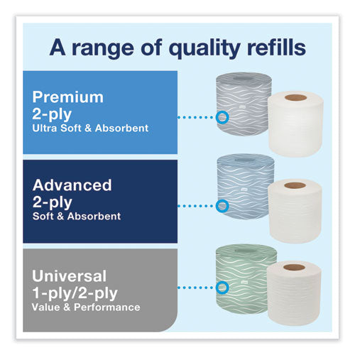 Image of Tork® Twin Standard Roll Bath Tissue Dispenser, 12.75 x 5.57 x 8.25, Smoke
