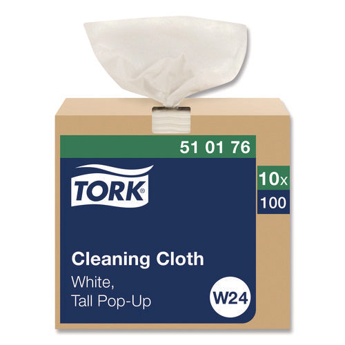 Image of Tork® Cleaning Cloth, 8.46 X 16.13, White, 100 Wipes/box, 10 Boxes/carton