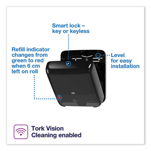 Image of Tork® Elevation Matic Hand Towel Roll Dispenser, 13.2 X 8.1 X 14.65, Black