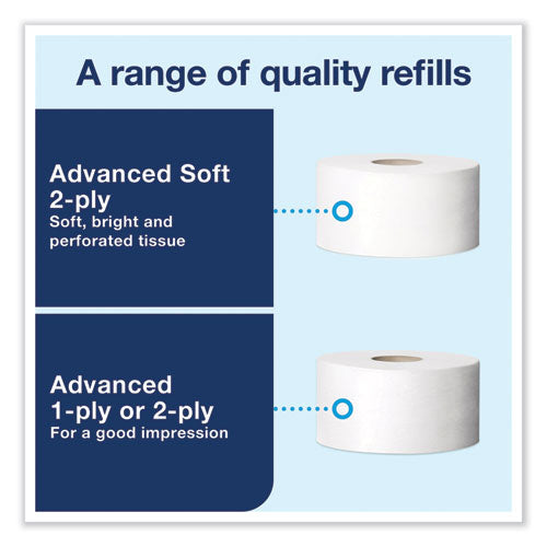 Image of Tork® Elevation Bath Tissue Mini-Jumbo Roll Twin Dispenser, 17 x 5.69 x 10.13, Black